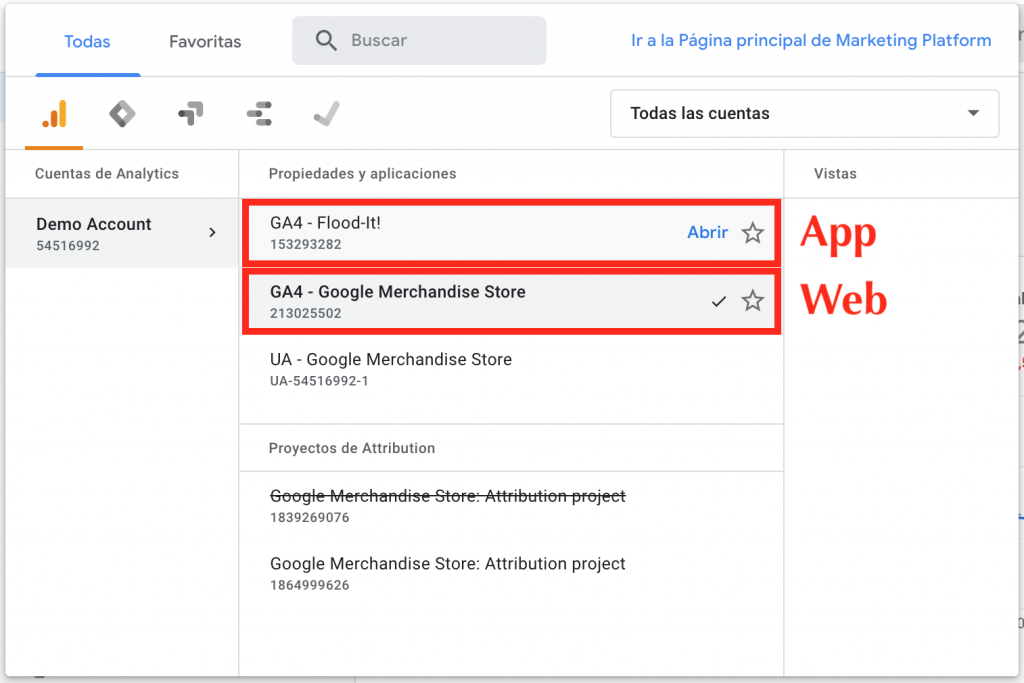 Cuenta Demo Google Analytics 4 (GA4)